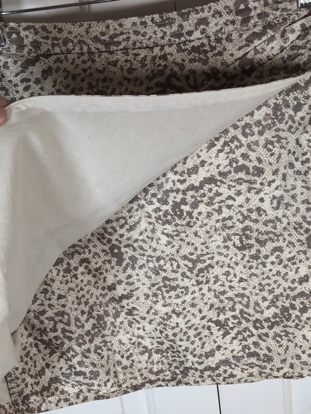 Free People Fake Out Faux Leather Leopard Print Animal Mini Skirt Light Combo 4